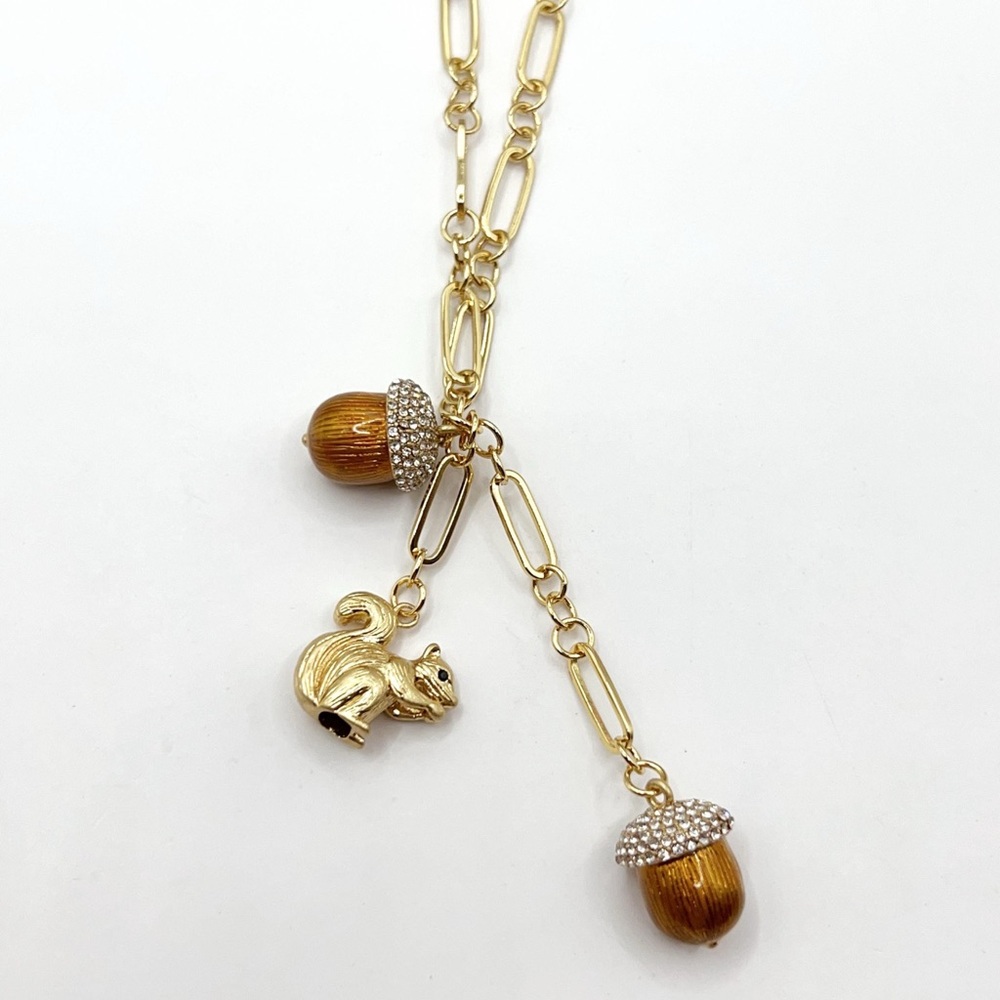 KS846-Kate Spade squirrel and acorn necklace